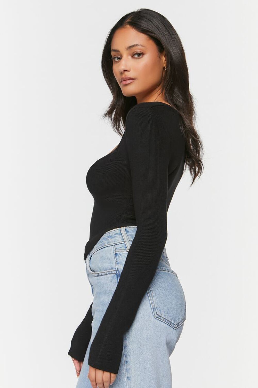 Ribbed Sweater-Knit Crop Top